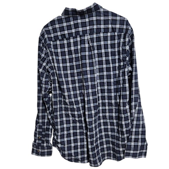 Old Navy Button Up Everyday Shirt Mens Size XL Slim Fit Blue Plaid Built In Flex - Picture 2 of 4